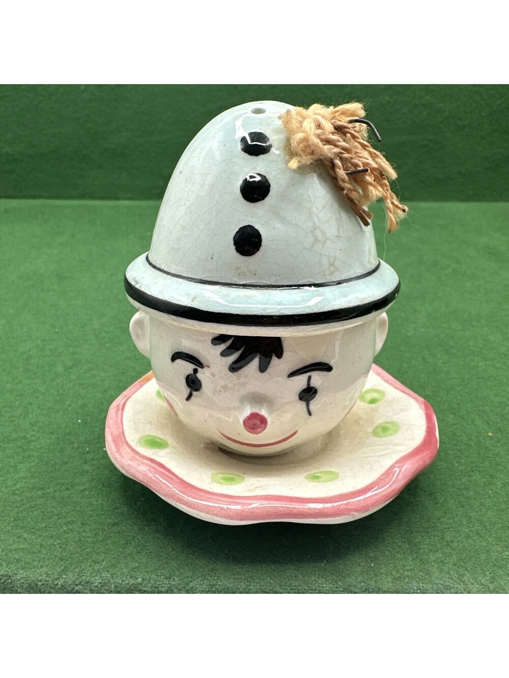 Vintage clown egg cup Salt Shaker Japan So Cute